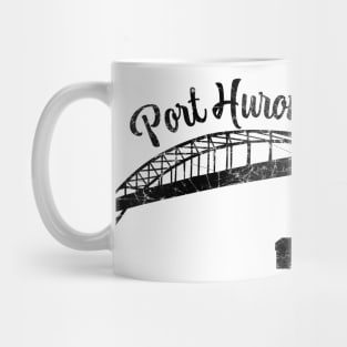 Dark Port Huron Bridge and Lighthouse Mug